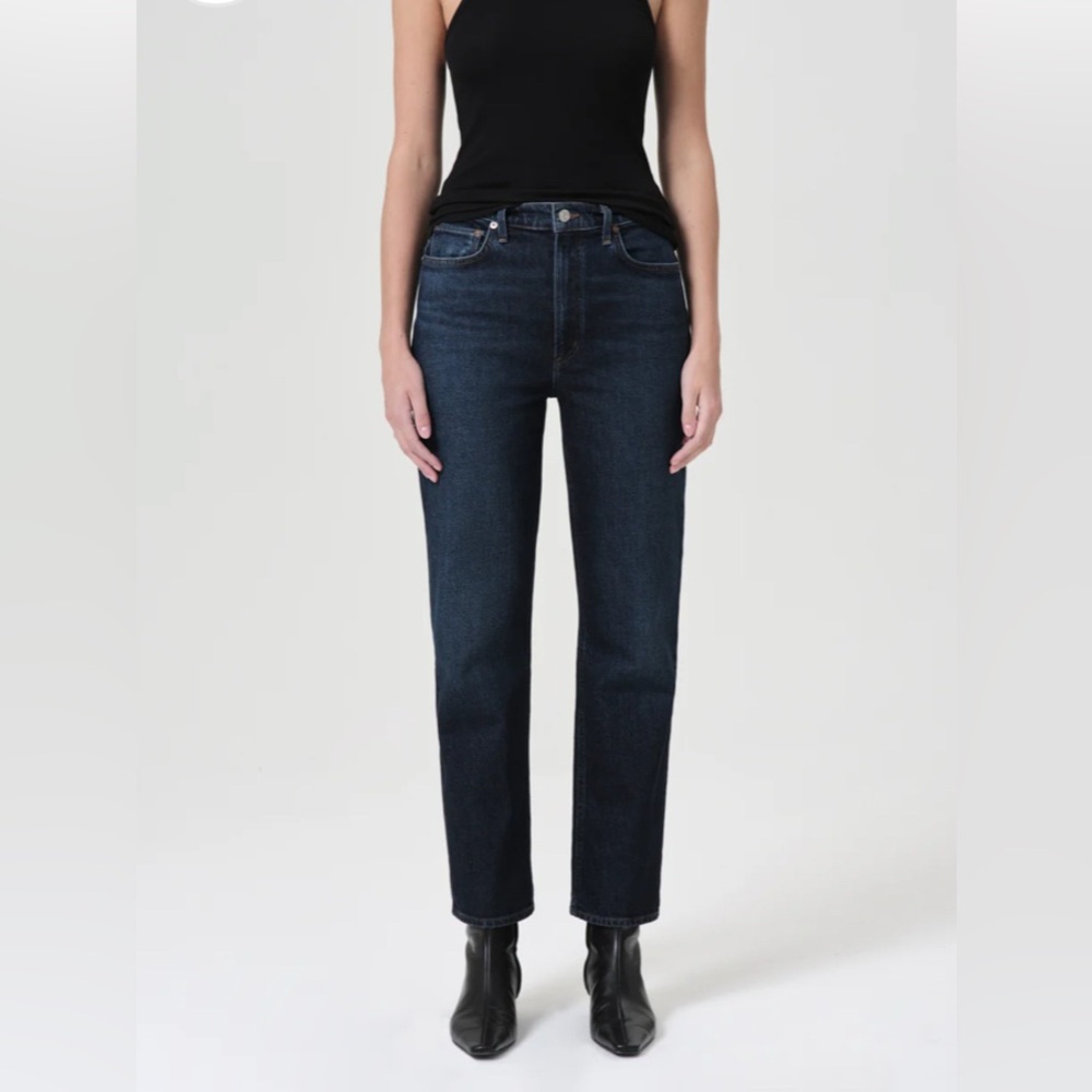 NWT Agolde High Waist Stovepipe Jeans: sz 28 in Drkblu Contest